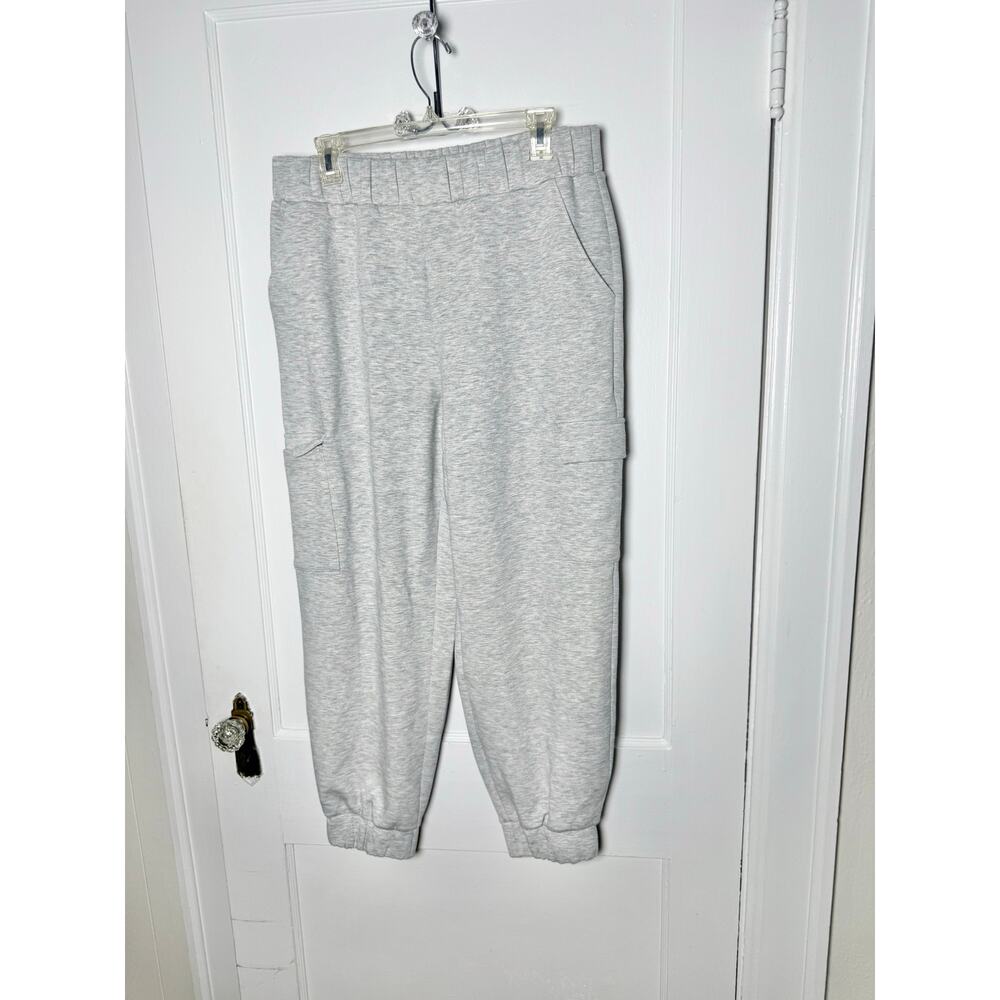 Express Light Gray Rib-Waist Jogger Pants